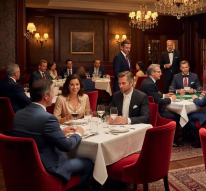 Poker asztal elegáns éttermi környezetben